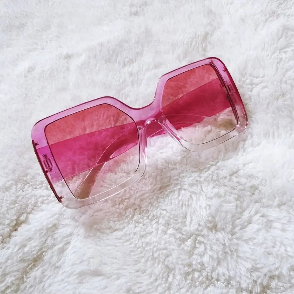 Junia Clear Pink Oversized Sunglasses